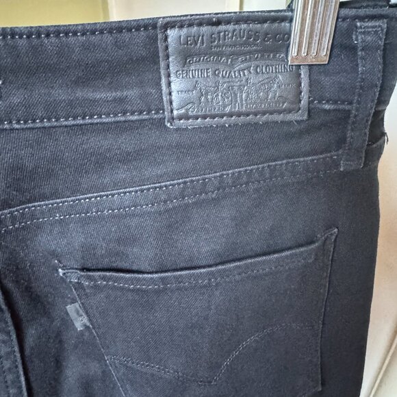 LEVIS 721 HI RISE SKINNY BLACK COLOR SZ 29/29 STRETCH EUC - Picture 3 of 7